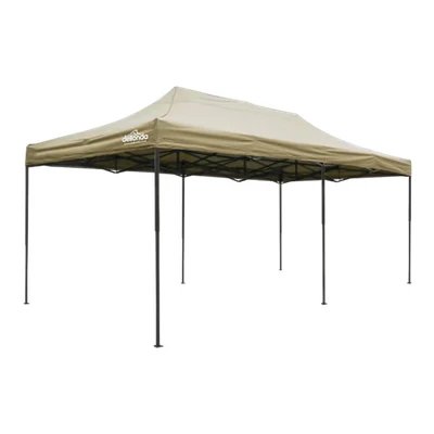 Image of Dellonda Premium 3x6m Pop Up Gazebo Water Resistant Carry Bag Stakes Weight Bags Beige Canopy