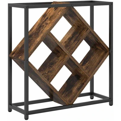 Image of vidaXL Wine Rack Smoked Oak 51x18x52,5 cm Engineered Wood