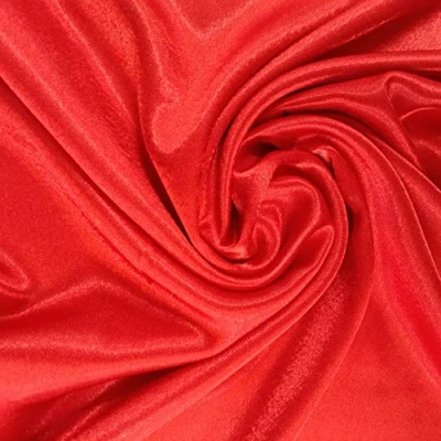 Image of 1 METRE RED Polyester Silky Satin Fabric **Free UK Post** Lining Material Dressmaking Plain Colour Prom Dress Sold by