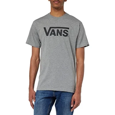 Image of Vans Men&#039;s Classic Drop V T Shirt, Grey Heather black, XS