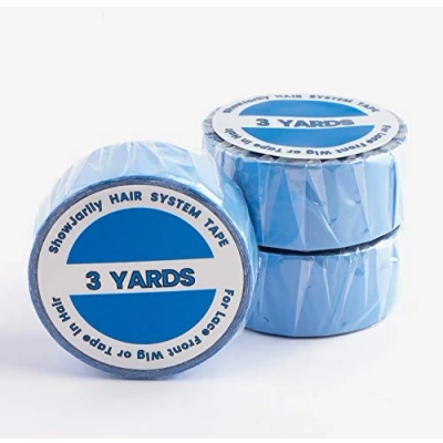Image of ShowJarlly 1 Roll Double Sided Adhesive Lace Front Support Tape Wig Blue 2 CM *3 Yards