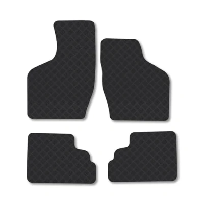 Image of Rubber Car Mats Compatible with SuzUKi Wagon R (2003 2007) Tailored Fit Floor Set Accessory Black Custom 4 Pieces Clips Anti Slip Backing, Heavy Duty &amp; Waterproof
