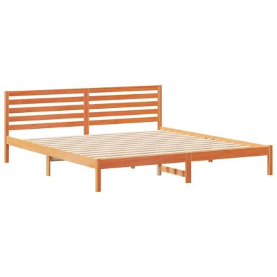Image of vidaXL with Headboard Wax brown 180 x 210 cm Solid pine wood
