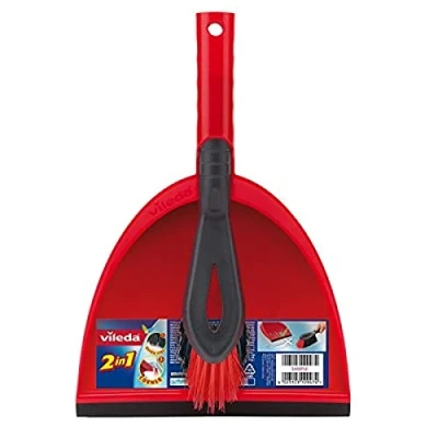 Image of Vileda Dustpan and Brush Set, Red