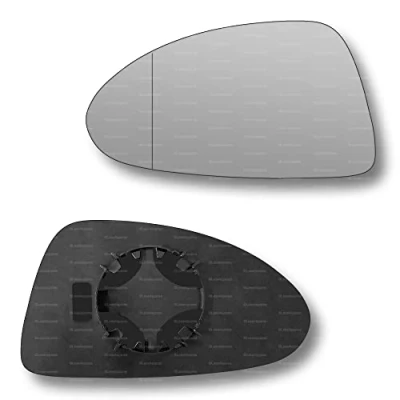 Image of Less4spares Replacement Wing Mirror Glass Left Compatible with Vauxhall Corsa 2006 2014 CLIP ON Passnager Near Side N/S Blind Spot