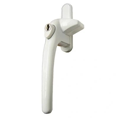 Image of Schlosser Technik Cockspur Window Handle Locking Lock Catch for UPVC (Left Handed, White)