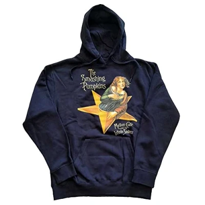 Image of The Smashing Pumpkins Hoodie Mellon Collie Official Mens Navy Blue Pullover S