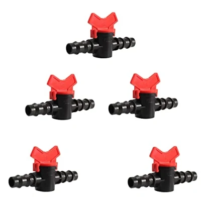 Image of NC 5Pcs Valve Regulators Plastic Drip Irrigation Switch Valves Straight Hose Stop Connectors Barbed Tubing for Garden