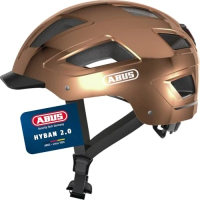Image of ABUS Hyban 2.0 City Helmet Durable Bicycle for Daily Use with ABS Hard Shell Women and Men Bronze, Size M