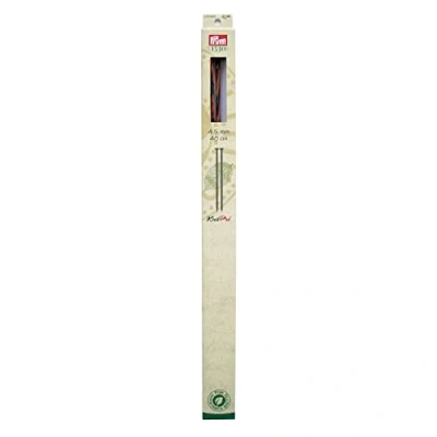 Image of Prym 40 cm x 4.50 mm Single Pointed Knitting Pins with Knob, Natural