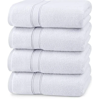 Image of Utopia Towels 4 Piece Bath Set (69 x 137 CM) Premium 100% Ring Spun Cotton Quick Dry, Highly Absorbent, Soft Feel Towels, Perfect for Daily Use (White)