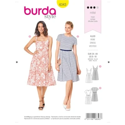 Image of Burda Misses Pinafore Dress 8 18 Sewing Pattern