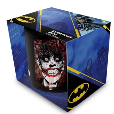 Image of Pyramid International Batman Joker Smile Black Pod Mug 11oz/312ml Ceramic with Joker’s Menacing Artwork, One Size