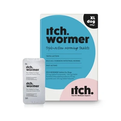 Image of Itch Worming Tablets for X Large Sized Dogs 2 Pack Treats Roundworms, Tapeworms, Hookworms and Whipworms Kills Worm Larvae