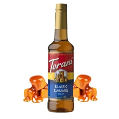 Image of Torani Classic Caramel Coffee Syrup, Deliciously Flavoured Gift Set, Syrup (750ml, 1 Bottle)