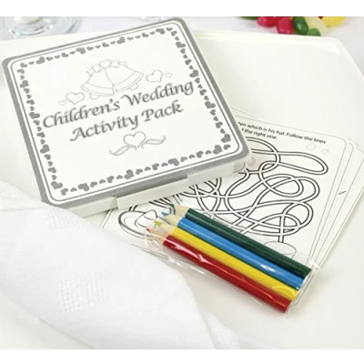 Image of x30 Wedding Table Favours Gift Colouring Fun Activity Pack/Game Puzzle Book