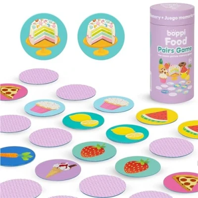 Image of boppi Pairs Memory Game/Matching Game for Toddlers Engaging Educational/Montessori Matching Kids Age 3 and Up Food