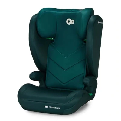 Image of Kinderkraft I Spark Size Baby Car Seat, Group 2/3, 100 150 cm, from 3.5 to 12 Years, 15 36 Kg, Light (4.5 Kg), 3 Point Seat Belt, Side Protection, Green