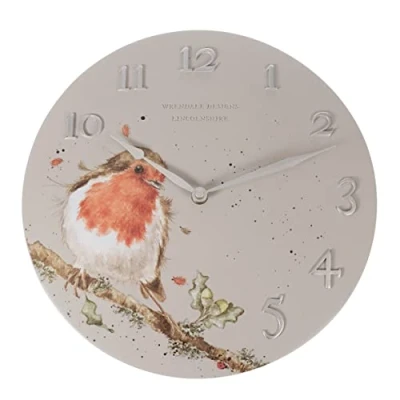 Image of Wrendale Designs &#039;Woodland Robin&#039; Robin Wall Clock