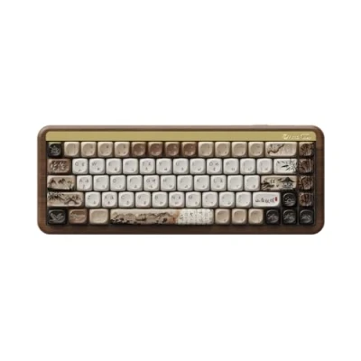 Image of Akko Mechanical Gaming Keyboard, MU01 Mountain Seclusion 65% 68 Key RGB Hot swappable Keyboard with Walnut Wooden Case, 2.4G Wireless/Bluetooth/Wired PBT Dye Sub Keycaps for Mac &amp; Win