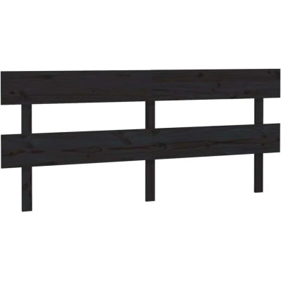 Image of vidaXL Bed Headboard Black 204x3x81 cm Solid Wood Pine