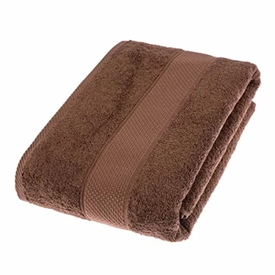 Image of HOMESCAPES Chocolate Brown Turkish Cotton Bath Sheet Super Soft Thick &amp; Absorbent 500 GSM Towel Heavy Weight for everyday Luxury