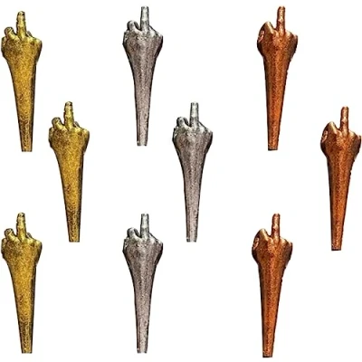Image of 9 Pcs Funny Cribbage Pegs, Middle Finger Board Pegs Unique 3 Colors Gesture Boards Resin Set for Game (Middle Finger)