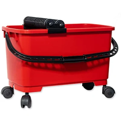 Image of Kronen Hansa Wash Set with Double Roller Attachment and Wheel (Tile Layer Bucket Including 4 Wheels 2 Washing Rollers for Cleaning the Washboard, 22 Litres, Made in Germany)