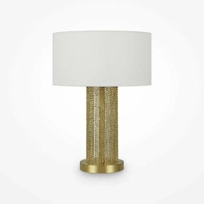 Image of Maytoni Impressive Modern Table Lamp with Round Shade Gold E27