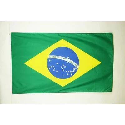 Image of AZ Flag Brazil 3x5 Ft Light Polyester Brazilian Banner with Two Brass Eyelets Fade Resistant Vivid Colors 3&#039; x 5&#039; Feet 150x90 Cm