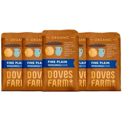 Image of Doves Farm Fine Plain Wholemeal Flour 5 x 1KG