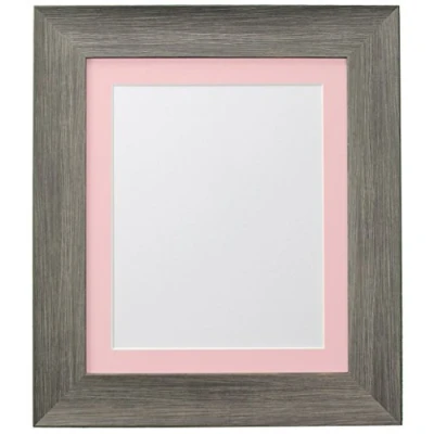 Image of FRAMES BY POST Hygge Picture Photo Frame, Plastic Glass, Wolf Grey with Pink Mount, 36 x 24 Image Size 30 20 Inches