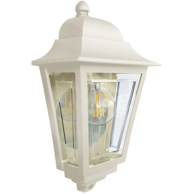 Image of Deco Lane 1 Light Half Outdoor Wall Lantern Cream IP44