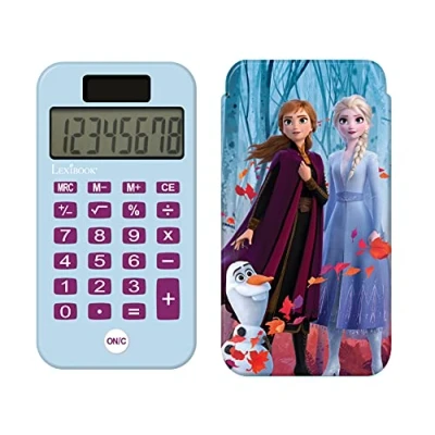 Image of Lexibook, Frozen, Pocket calculator, Conventional and Advanced Calculator Functions, Rigid Protective Cover, with Battery, Blue/Purple, C45FZ