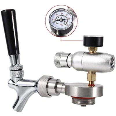 Image of CO2 Injector Spears Tap Stainless Steel Beer Spear Faucet Dispenser Kit for 2L/3.6L/4L Mini Keg Growler