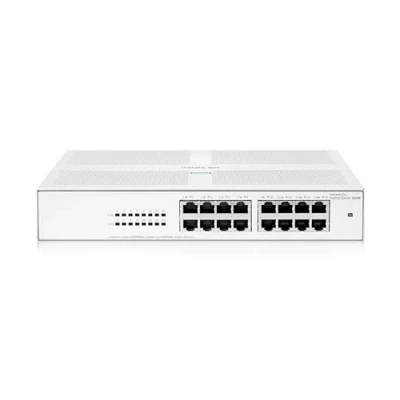 Image of HPE Networking Instant On Switch Series 1430 16 Port Gb Unmanaged Layer 2 Ethernet 16x 1G Fan less UK Cord (R8R47A#ACC)