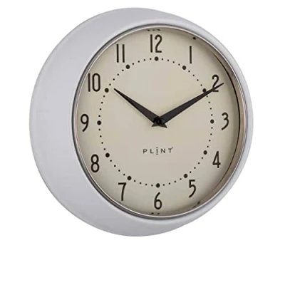 Image of Plint Wall Clock, Glass Plastic, White, L