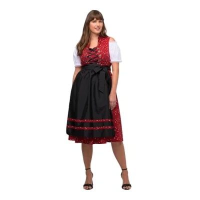 Image of Ulla Popken Women&#039;s Dirndl Viola Lacing Dress, Salsa, 24