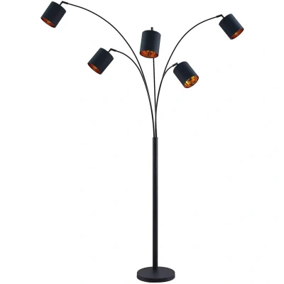 Image of Lindby Abiram floor lamp, black/gold