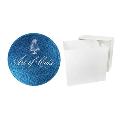 Image of Art of Cake 12 inch Round Board and Box Blue