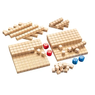 Image of WISSNER 200020.IMP RE Wood Maths Hundred Space, Educational Game for Children, Decimal Calculation in The Ten System with Dienes Rods, Sustainably Produced