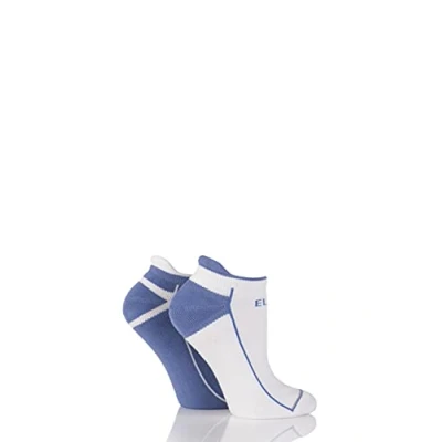 Image of 2 Pair Peace Blue Sports Trainer Socks Ladies 4 8 Elle