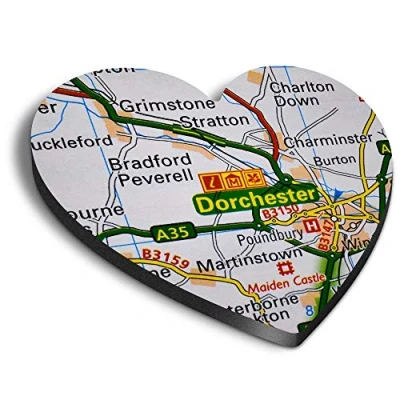 Image of 1 x Heart MDF Magnets Dorchester England Travel Holiday 44893