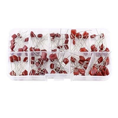 Image of DollaTek 10nF to 470nF Metallized Polyester Film Capacitors Assortment Kit, 22nF 33nF 39nF 47nF 100nF 150nF 220nF 330nF 100pcs