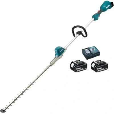 Image of Makita DUN600LRTE 18V Li ion LXT Brushless Pole Hedge Trimmer Complete with 2 x 5.0 Ah Batteries and Charger