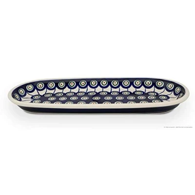 Image of Bunzlauer Keramik Serving Platter Plate 28.3 x 11.1 2.5 cm, decoration 8