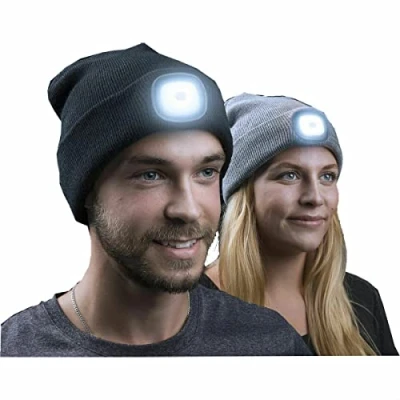 Image of New Men Women Unisex Led Light Winter Warm Comfy Beanie Hat Thermal Head Lamp Torch Bright for Working Fishing Camping Hiking Hunting
