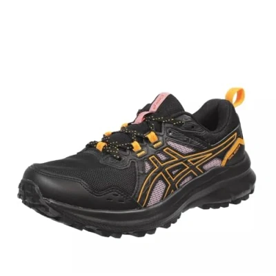 Image of Asics Trail Scout 3 running shoes, Women&#039;s, Size: 8.5, Black/light ube Imitation leather/ textile