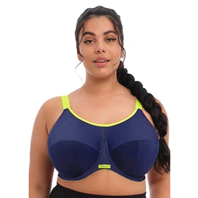 Image of Elomi Women&#039;s Plus Size Energise Underwire Sport Bra, Navy, 40DD