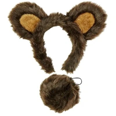 Image of Widmann 10016 10116 Costume Set Bear, Headband with Ears and Tail, Brown, Animal, Theme Party, Carnival, Multicoloured, Standard Size